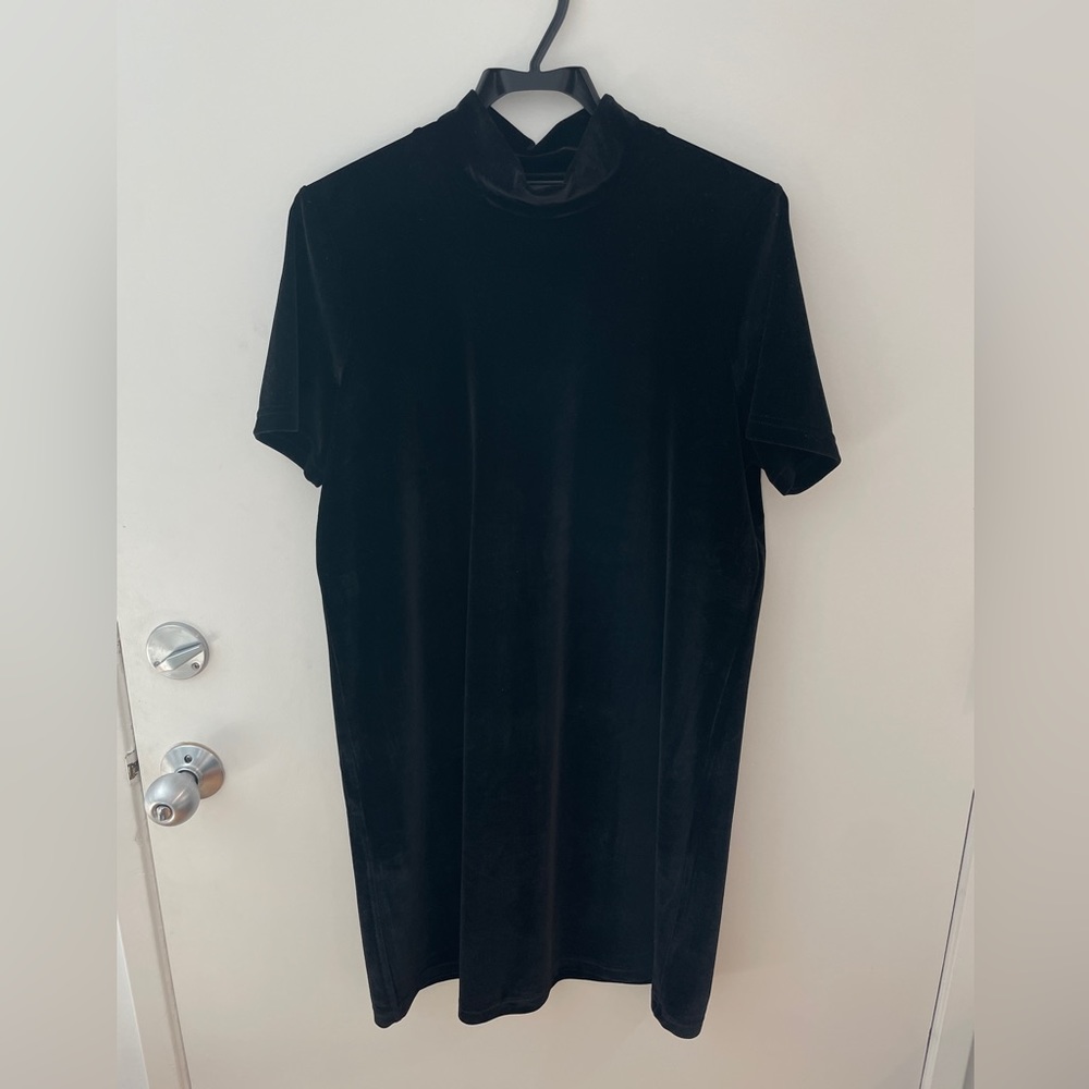 Madewell velvet mock neck dress size Large